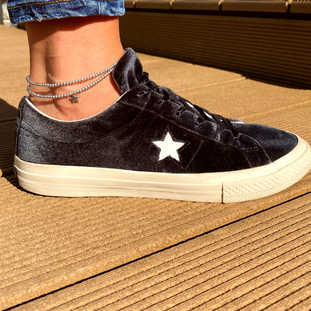 Fusskette Silver Star Duo
